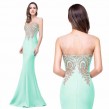 Green Embroidered Fish Tail Gown (FREE Stick On Bra)